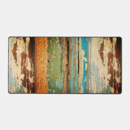 Bedrücktes Grunge mit geflochtenem lackiertem Holz Schreibtischunterlage