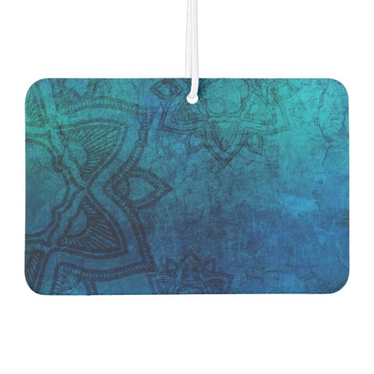 Bedrücktes, hellblaues Mandala-Muster Autolufterfrischer (Vorderseite)
