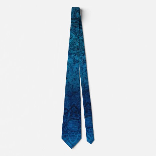 Bedrücktes, hellblaues Mandala-Muster Krawatte (Vorderseite)