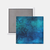 Bedrücktes, hellblaues Mandala-Muster Magnet (Vorderseite/Rückseite)