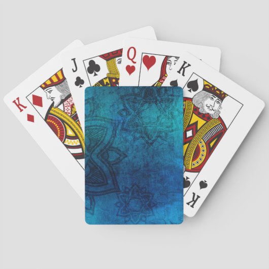 Bedrücktes, hellblaues Mandala-Muster Spielkarten (Rückseite)