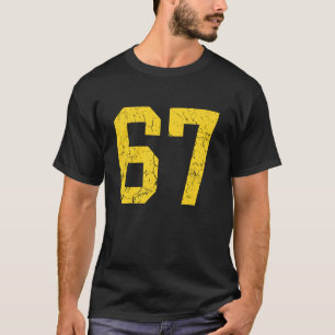 Bedrucktes Hellgold Nummer 67 Jersey Spieler Uni T-Shirt