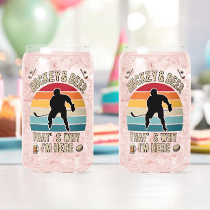 Bedrücktes Hockey und Bier Wortspiel Hockey Dosenglas