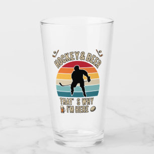 Bedrücktes Hockey und Bier Wortspiel Hockey Glas