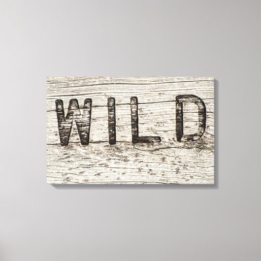 Bedrücktes Holz gebrannte Wild Typografie Leinwanddruck (Vorderseite)