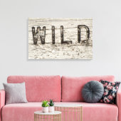 Bedrücktes Holz gebrannte Wild Typografie Leinwanddruck (Insitu (Wohnzimmer))