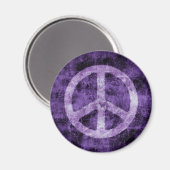 Bedrücktes Lila Friedenszeichen Magnet (Vorderseite/Rückseite)