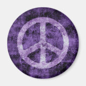 Bedrücktes Lila Friedenszeichen Magnet (Vorne)