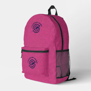 Bedrucktes Logo mit rosafarbenem Denim-Stoff-Textu Bedruckter Rucksack