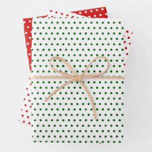 Bedrücktes Muster für Red Green Small Punkts Geschenkpapier Set