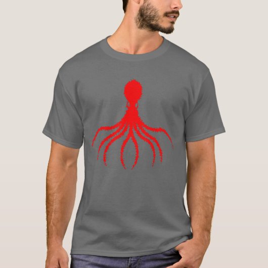 Bedrücktes Octopus-Design - Männergrundsatz - T -  T-Shirt (Vorderseite)