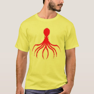 Bedrücktes Octopus-Design - Männergrundsatz - T - T-Shirt