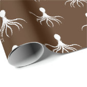 Bedrücktes Octopus-Design - Matte Wrapping Paper Geschenkpapier (Rolleneckpunkt)