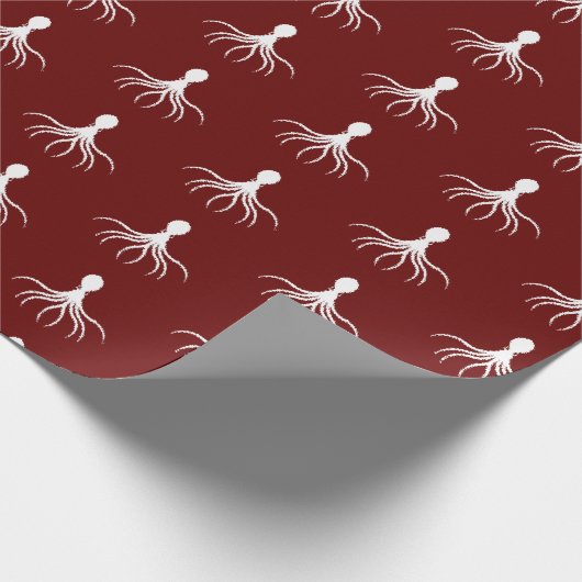 Bedrücktes Octopus-Design - Matte Wrapping Paper Geschenkpapier (Ecke)