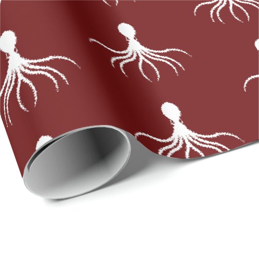 Bedrücktes Octopus-Design - Matte Wrapping Paper Geschenkpapier (Rolleneckpunkt)