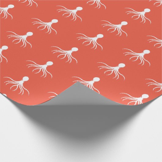Bedrücktes Octopus-Design - Matte Wrapping Paper Geschenkpapier (Ecke)