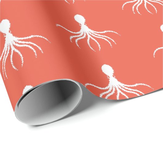 Bedrücktes Octopus-Design - Matte Wrapping Paper Geschenkpapier (Rolleneckpunkt)