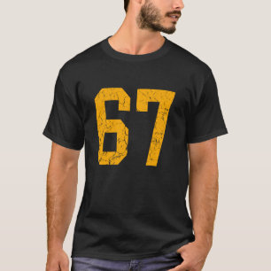Bedrucktes oranges Trikot mit der Nummer 67 Spiele T-Shirt