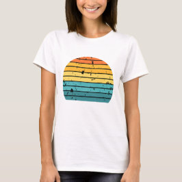 Bedrucktes Retro-Sonnenuntergangs-Streifenmuster m T-Shirt