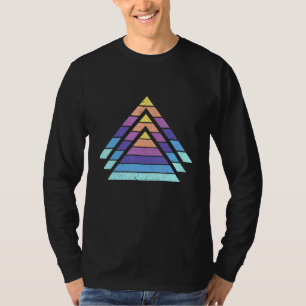 Bedrücktes Retro-Sunset-Pyramiden ägyptisches Desi T-Shirt