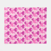 Bedrücktes rosa Herz Fleecedecke (Vorderseite (Horizontal))