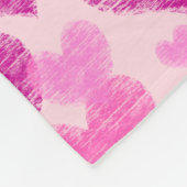 Bedrücktes rosa Herz Fleecedecke (Ecke)
