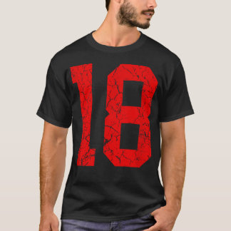 Bedrucktes rotes Trikot Nummer 18 Spieleruniform T-Shirt