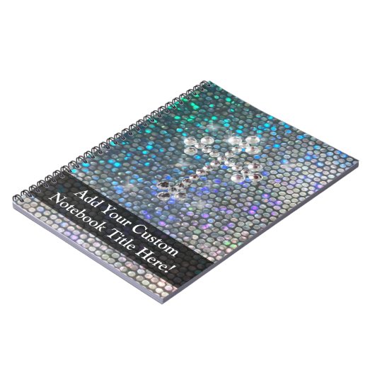 Bedrucktes Silber-Bling-Cross Notizblock (Linke Seite)