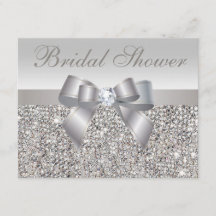 Bedrucktes Silber-Sequins-Brautparty Bow & Diamond