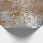 Bedrücktes Silver Brown Maroon Rust Wrap Geschenkpapier (Ecke)