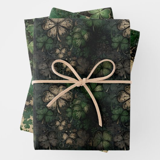 Bedrücktes St. Patrick's Day Pattern Geschenkpapier Set (Beispiel)