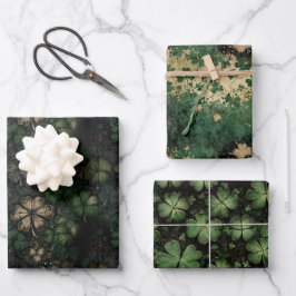 Bedrücktes St. Patrick's Day Pattern Geschenkpapier Set