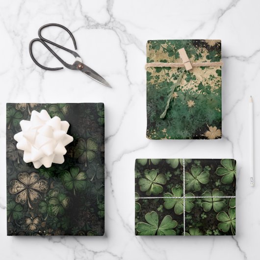 Bedrücktes St. Patrick's Day Pattern Geschenkpapier Set (Vorderseite)
