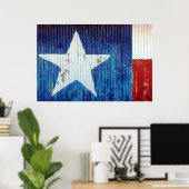 Bedrücktes Texas Star USA Foto Poster (Heimbüro)