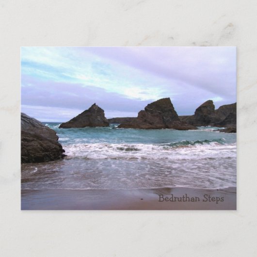 Bedruthan Steps Carnewas Cornwall England Postkarte (Vorderseite)