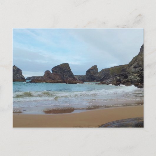 Bedruthan Steps Carnewas Cornwall England Postkarte (Vorderseite)