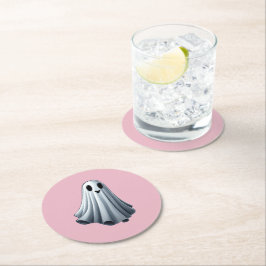 Bedsheet Ghost Runder Pappuntersetzer