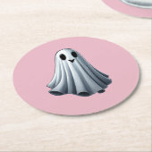 Bedsheet Ghost Runder Pappuntersetzer (Angewinkelt)