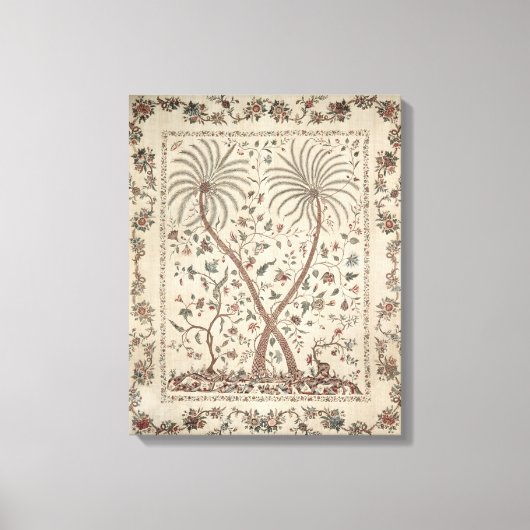 Bedspread with Palm Tree Motifs Leinwanddruck (Vorderseite)