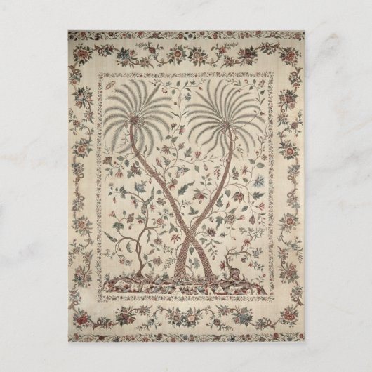 Bedspread with Palm Tree Motifs Postkarte (Vorderseite)