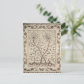Bedspread with Palm Tree Motifs Postkarte (Stehend Vorderseite)