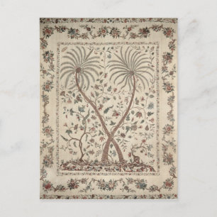Bedspread with Palm Tree Motifs Postkarte