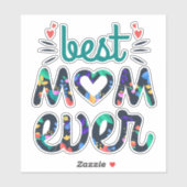 Bedt Mom hat jemals Blumentypografie niedlich Aufkleber (Blatt)