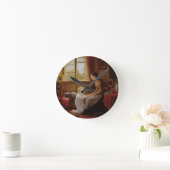 Bedtime, 1890 (Öl auf Tafel) Runde Wanduhr (Zuhause)