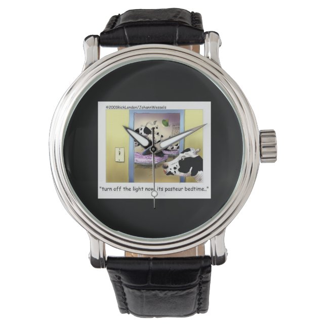 Bedtime 4 Cows Funny Unisex Watch Armbanduhr (Vorderseite)
