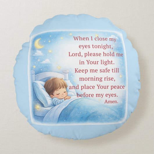 Bedtime Prayer for Kids Rundes Kissen (Vorderseite)