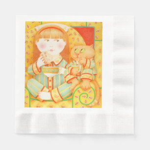 BEDTIME SNACK geprägtes Mittagspause Papier Napkin Serviette