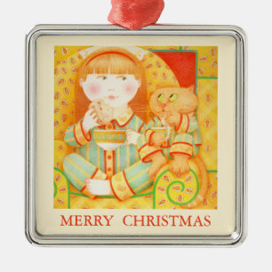 BEDTIME SNACK Premium Ornament + Text / Creme Aus Metall