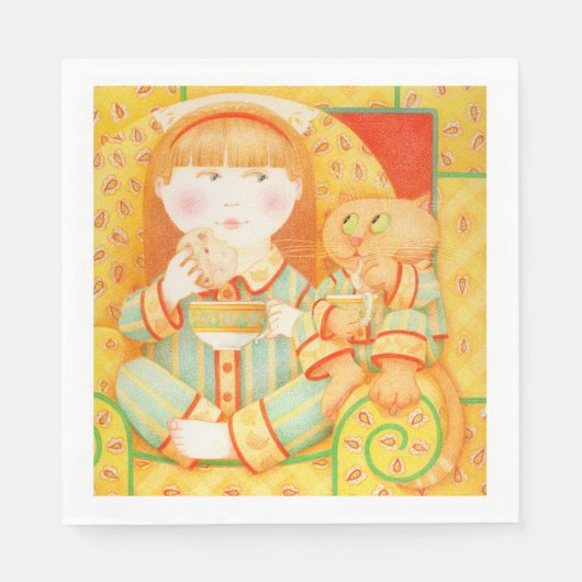 BEDTIME SNACK Standard Luncheon Paper Napkins Serviette (Vorderseite)