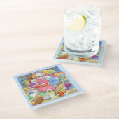 BEDTIME STORME Glas Getränkeverpackung - Blau Glasuntersetzer (Schrägansicht)